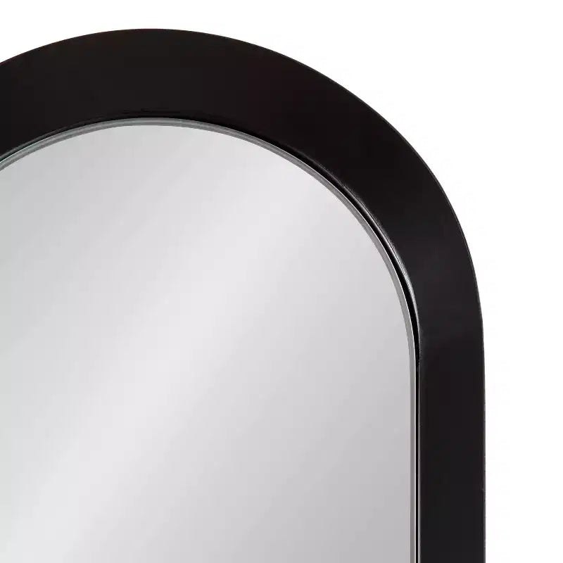 Miroir mural ovale noir et fin – Panneau unique