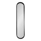 Miroir mural ovale noir et fin – Panneau unique
