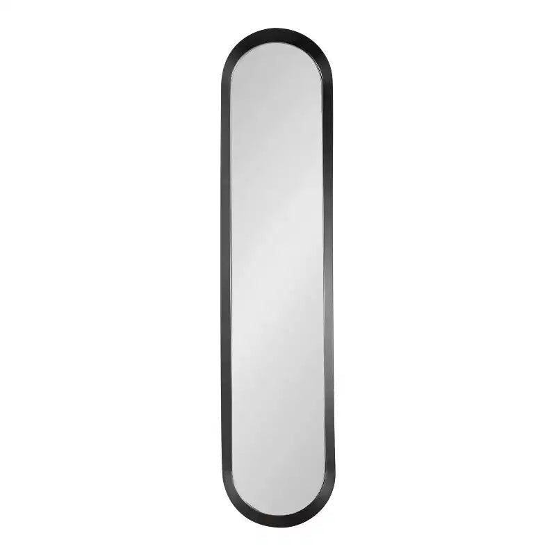 Miroir mural ovale noir et fin – Panneau unique