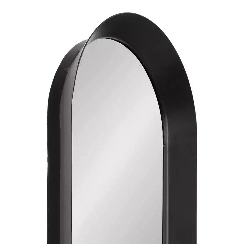 Miroir mural ovale noir et fin – Panneau unique