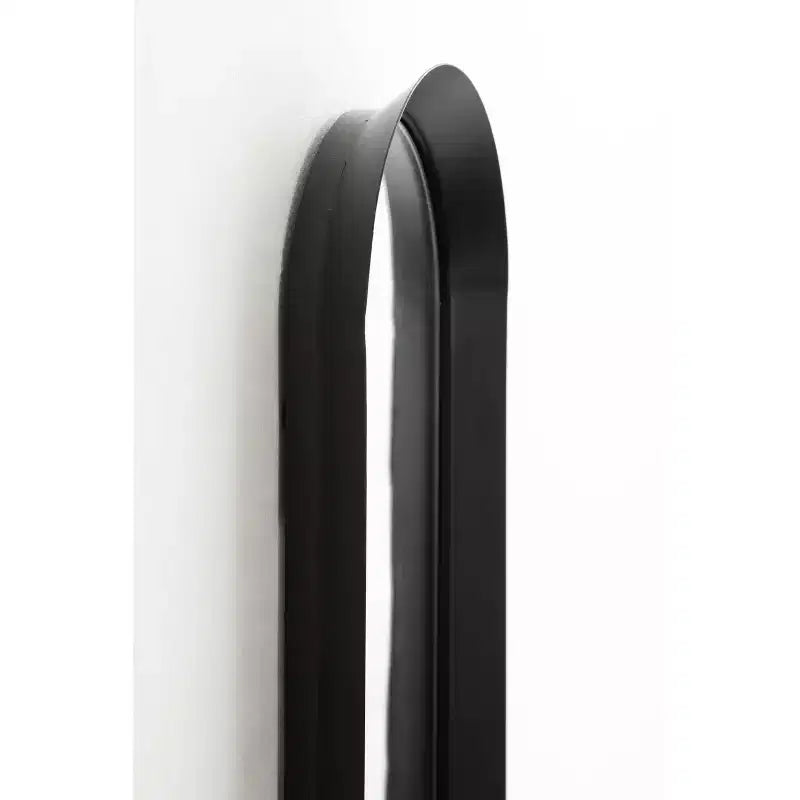 Miroir mural ovale noir et fin – Panneau unique