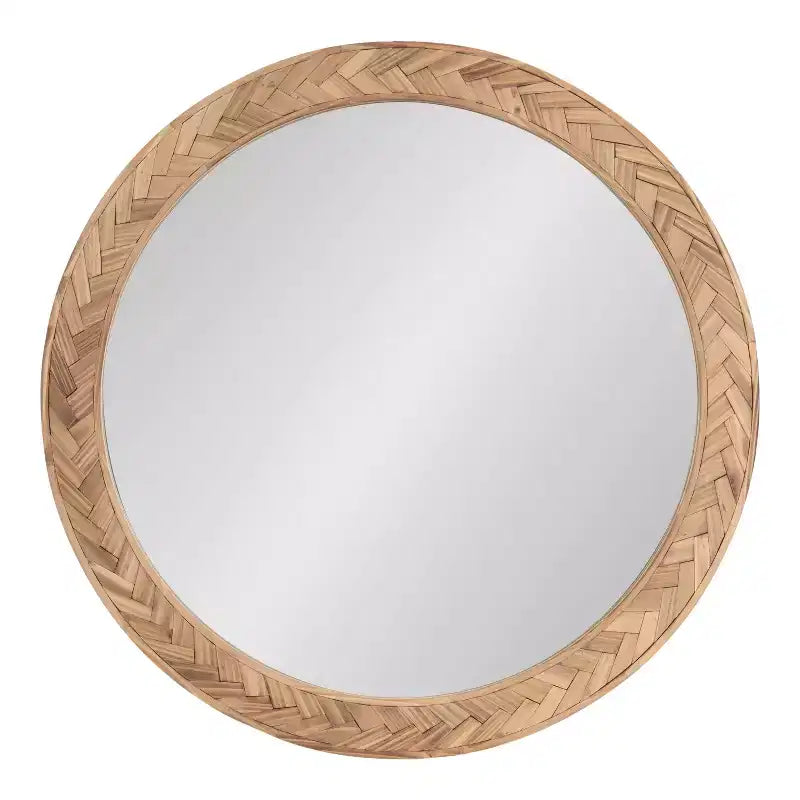 Kate & Laurel All Things Decor 24"x24" Braywood Round Mirror Brown