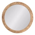 Kate & Laurel All Things Decor 24"x24" Braywood Round Mirror Brown