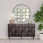 Armoire de rangement 4 portes Espresso Mid-Century – 1 personne