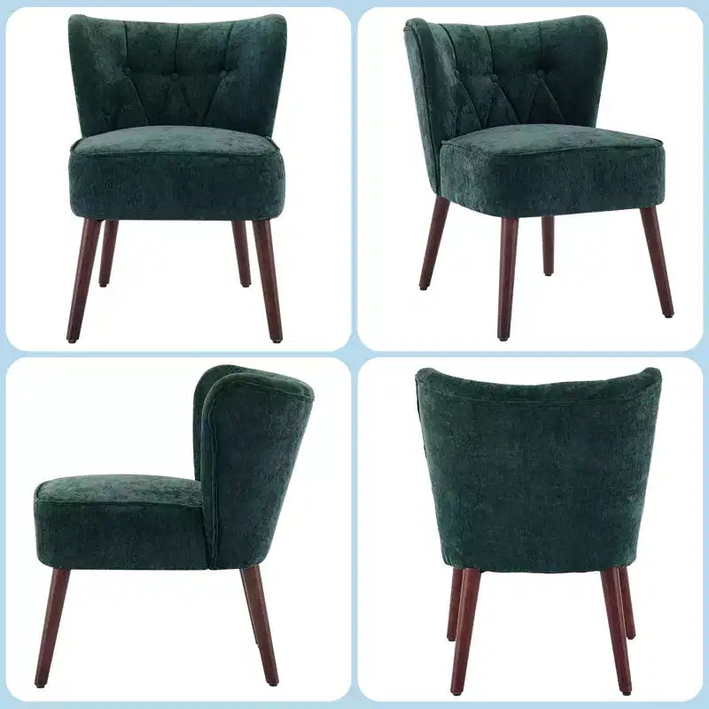 Fauteuil crapaud marron sans accoudoirs – Velours, pieds en bois, 1 place