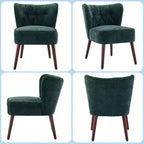 Fauteuil crapaud marron sans accoudoirs – Velours, pieds en bois, 1 place