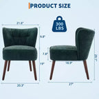 Fauteuil crapaud marron sans accoudoirs – Velours, pieds en bois, 1 place