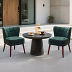 Fauteuil crapaud marron sans accoudoirs – Velours, pieds en bois, 1 place