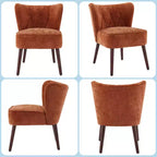 Fauteuil crapaud marron sans accoudoirs – Velours, pieds en bois, 1 place