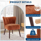 Fauteuil crapaud marron sans accoudoirs – Velours, pieds en bois, 1 place