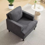 Fauteuil d'appoint en lin, style mi-siècle, 1 place — Beige