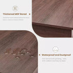 Table à manger rectangulaire marron, 6–8 places, cadre en MDF