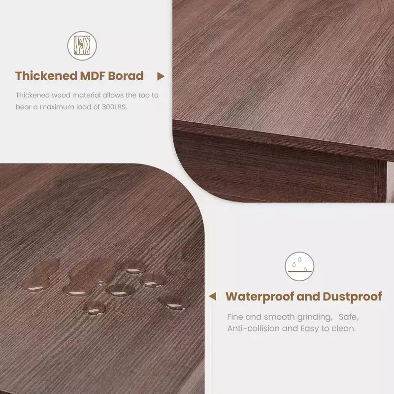 Table à manger rectangulaire marron, 6–8 places, cadre en MDF
