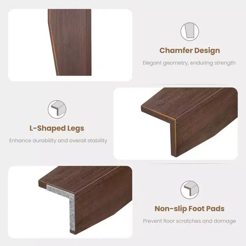 Table à manger rectangulaire marron, 6–8 places, cadre en MDF