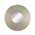 HomeRoots 31 Silver Round Dimensional Thick Frame Accent Mirror
