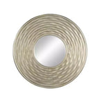 HomeRoots 31 Silver Round Dimensional Thick Frame Accent Mirror