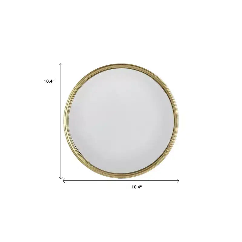 Miroir mural rond texturé avec accent doré – 1 utilisateur