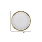 Miroir mural rond texturé avec accent doré – 1 utilisateur