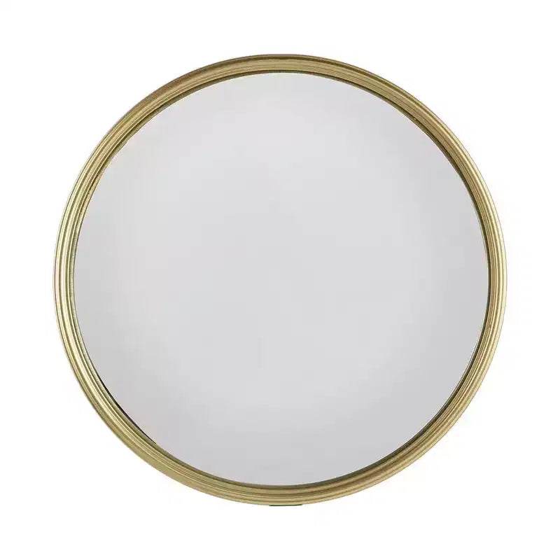 Miroir mural rond texturé avec accent doré – 1 utilisateur