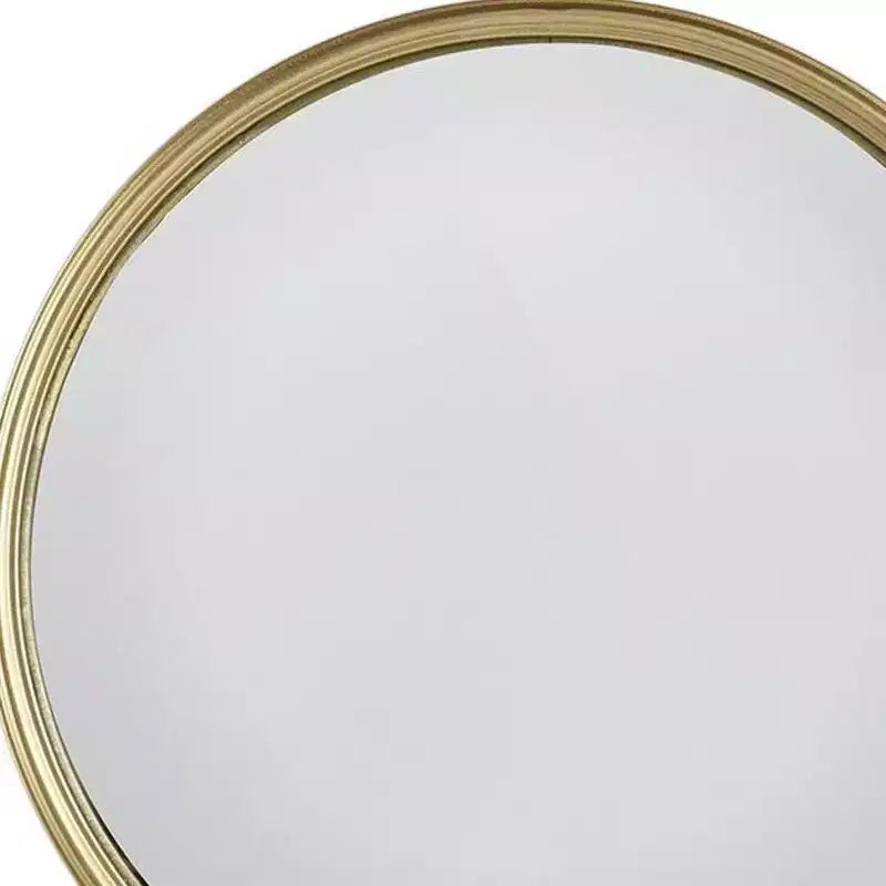 Miroir mural rond texturé avec accent doré – 1 utilisateur