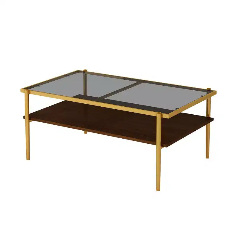 Tables basses modernes en verre trempé gris/doré et blanc (lot de 3) – Pour 2 à 4 personnes