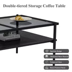 Tables basses modernes en verre trempé gris/doré et blanc (lot de 3) – Pour 2 à 4 personnes