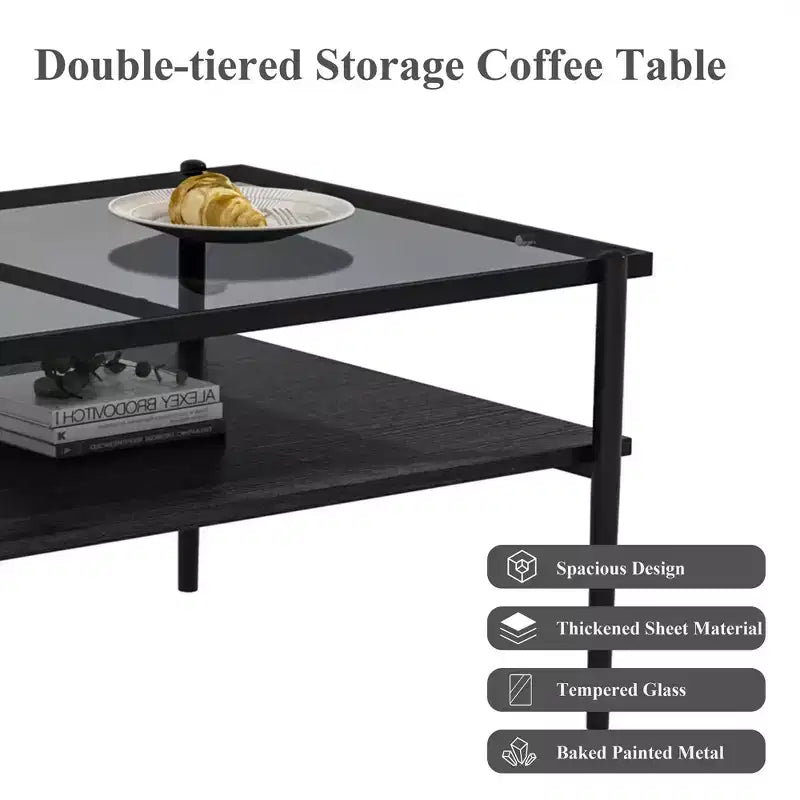 Tables basses modernes en verre trempé gris/doré et blanc (lot de 3) – Pour 2 à 4 personnes