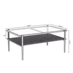 Tables basses modernes en verre trempé gris/doré et blanc (lot de 3) – Pour 2 à 4 personnes