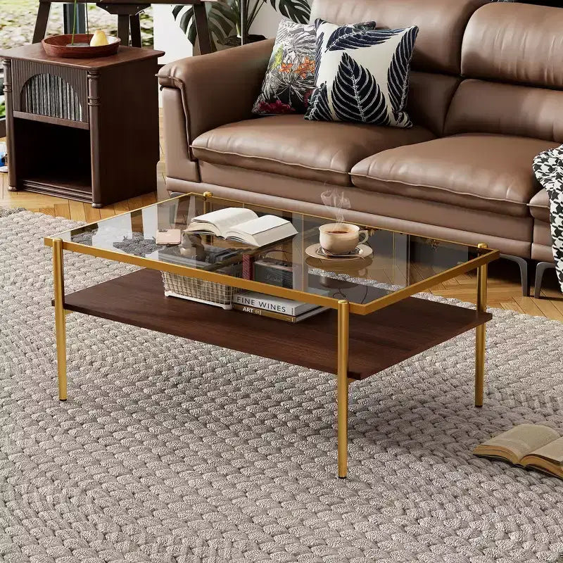 Tables basses modernes en verre trempé gris/doré et blanc (lot de 3) – Pour 2 à 4 personnes