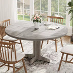 Table à manger ronde noire / grise avec pieds incurvés – 4 places