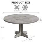 Table à manger ronde noire / grise avec pieds incurvés – 4 places