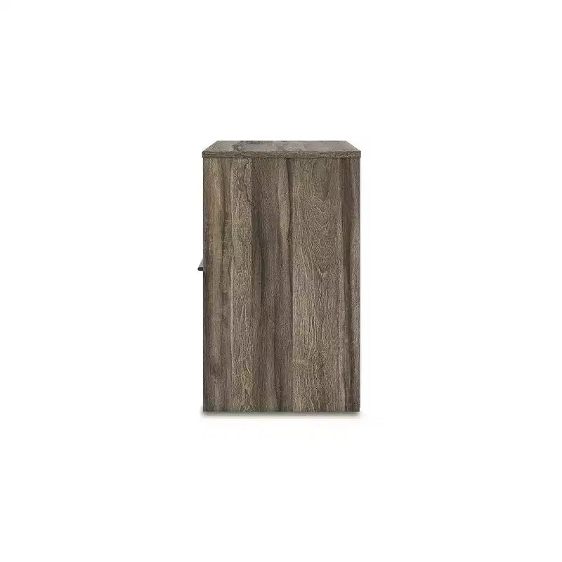 Table de chevet en chêne brun à tiroir unique avec chargement USB