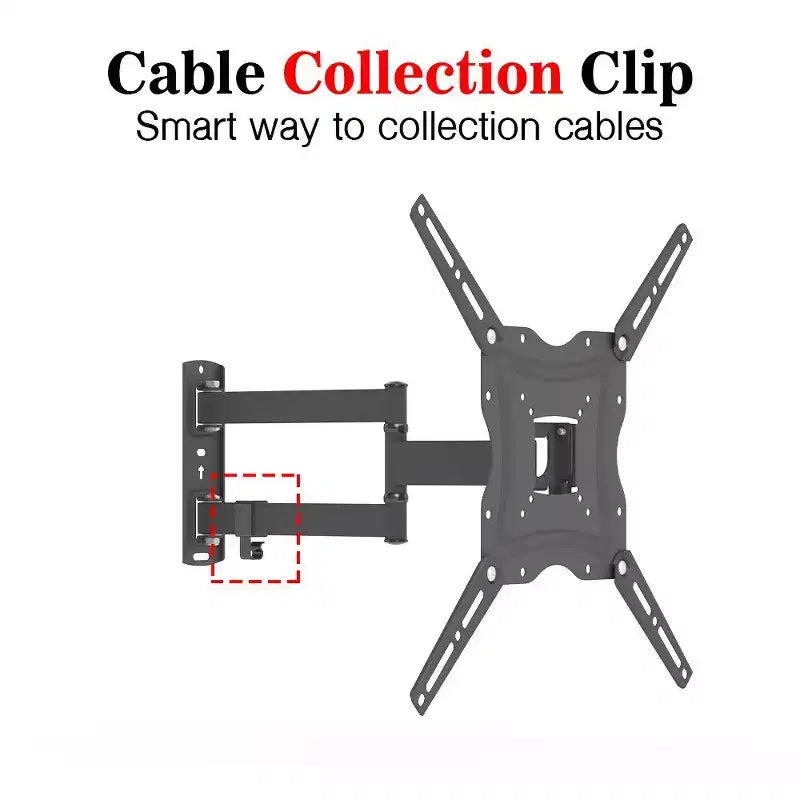 Support mural inclinable réglable pour téléviseur en acier argenté – 26"-55", 1 écran