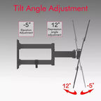 Support mural inclinable réglable pour téléviseur en acier argenté – 26"-55", 1 écran