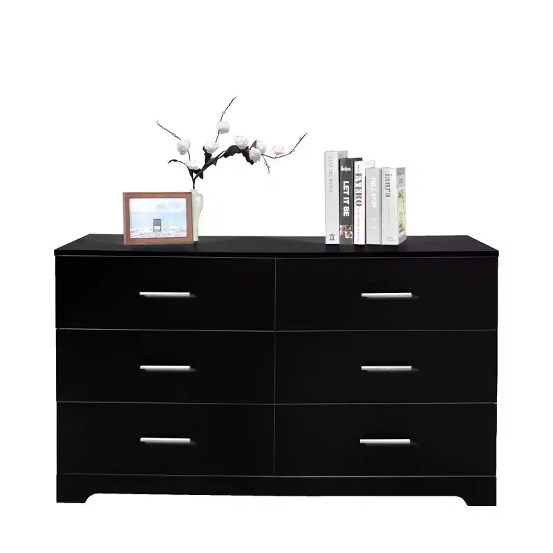 Commode noire à 6 tiroirs, pour 1 personne