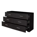 Commode noire à 6 tiroirs, pour 1 personne
