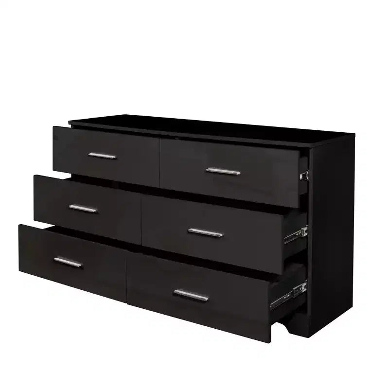 Commode noire à 6 tiroirs, pour 1 personne