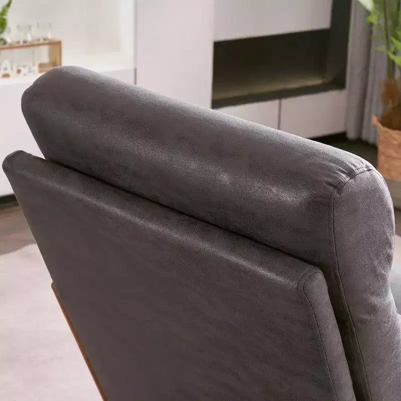 Fauteuil haut de dossier en lin beige, une place