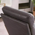 Fauteuil haut de dossier en lin beige, une place
