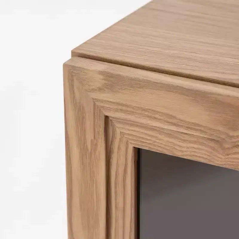 Meuble de rangement blanc vitré, 2 portes, 4 étagères, pour une personne