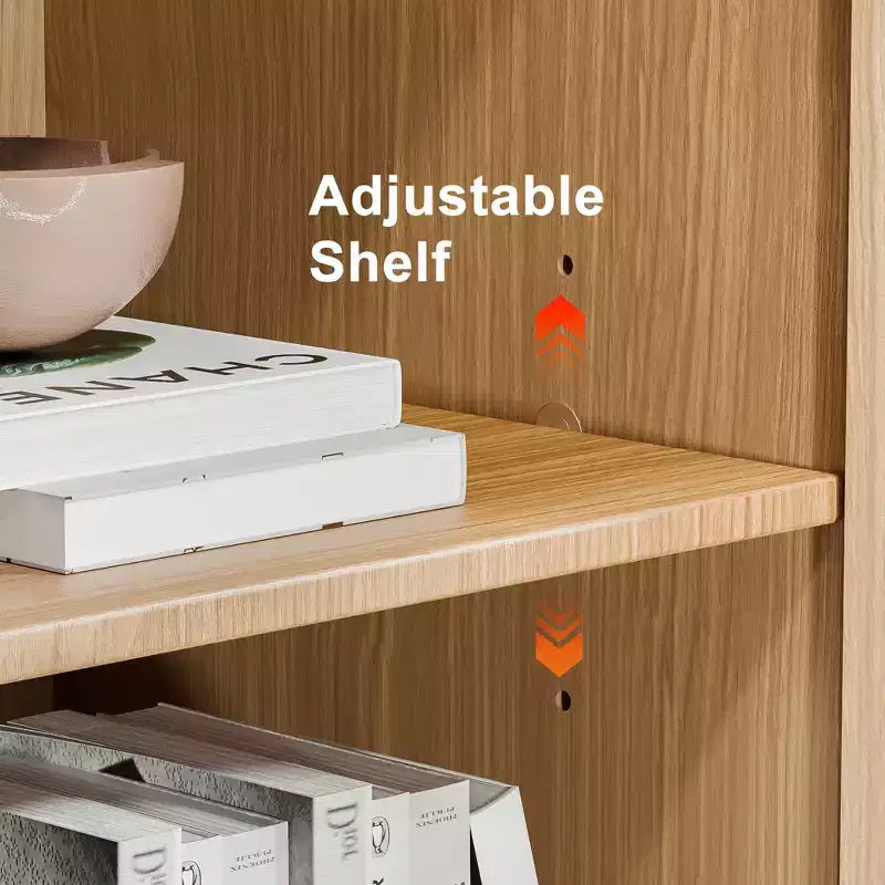Meuble de rangement blanc vitré, 2 portes, 4 étagères, pour une personne