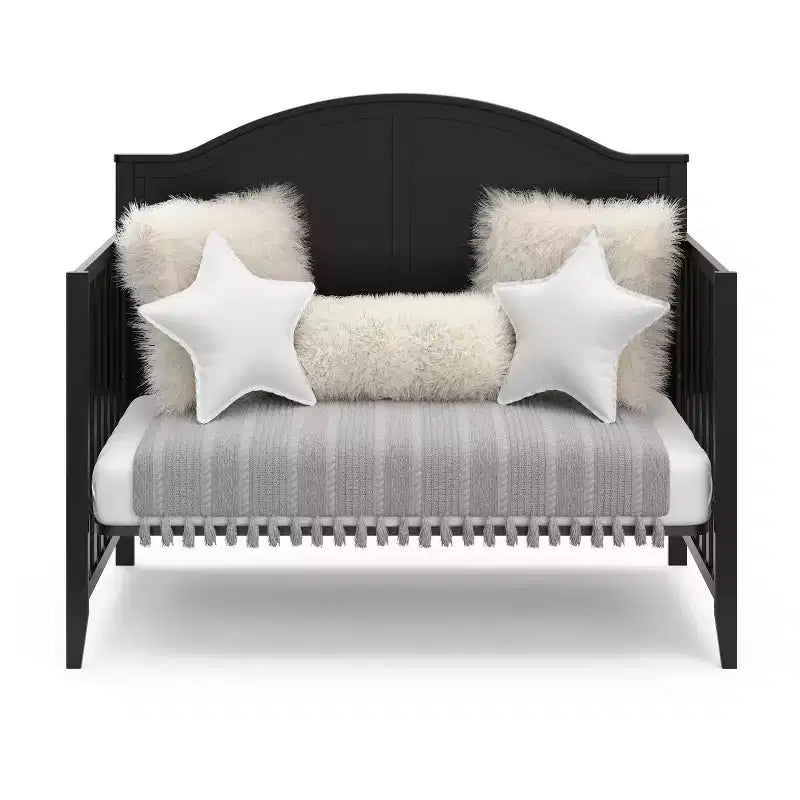Lit de bébé convertible 5-en-1 – Noir / Gris Galet / Blanc, 1 enfant