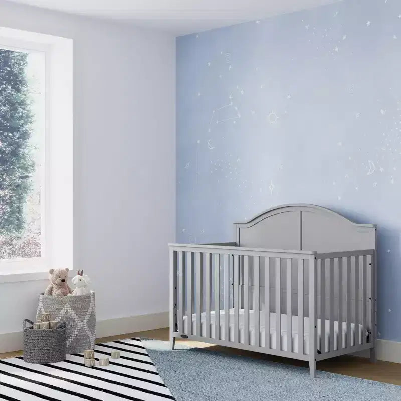 Lit de bébé convertible 5-en-1 – Noir / Gris Galet / Blanc, 1 enfant