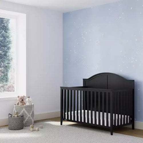 Lit de bébé convertible 5-en-1 – Noir / Gris Galet / Blanc, 1 enfant