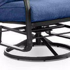 Fauteuil pivotant/à bascule bleu marine et acier noir, lot de 2