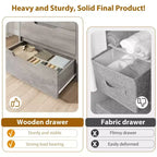 Commode en bois à 5 tiroirs – Noir / Gris / Blanc, Autoportante, Utilisation 1 personne