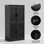 Armoire de rangement moderne noire – 2 portes, étagère réglable, 1 utilisateur