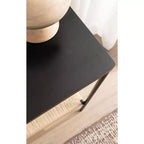 Table d'appoint rectangulaire à niveaux Noir et Naturel, pour 1 personne