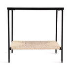 Table d'appoint rectangulaire à niveaux Noir et Naturel, pour 1 personne