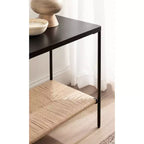 Table d'appoint rectangulaire à niveaux Noir et Naturel, pour 1 personne
